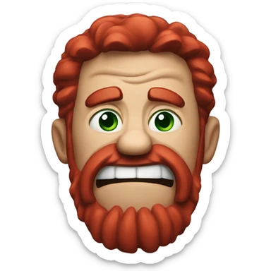 red irish angry man  sticker