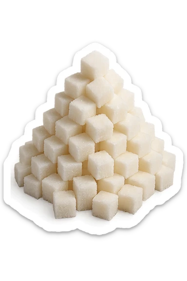 monagna di zollette di zucchero, iperrealistico 4k sticker