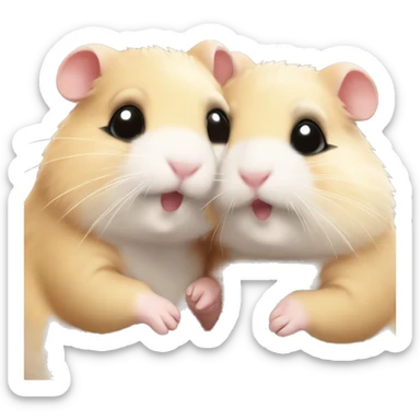 cute hamsters hugging eachother sticker