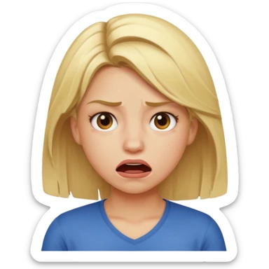 a blonde haired girl taking a really bad smelly poop sticker