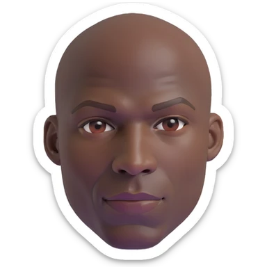 Michael Jordan basketball player with clear detailed face, upper body portrait sticker