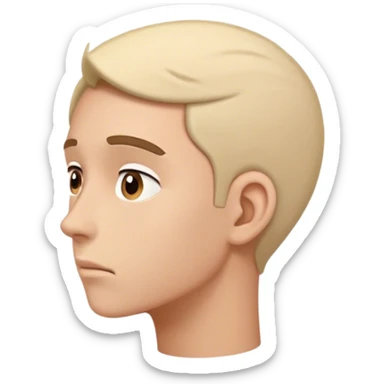 a person listening attentively to someone talking, you can tell they are thinking about what is being said, their head is slightly tilted sticker