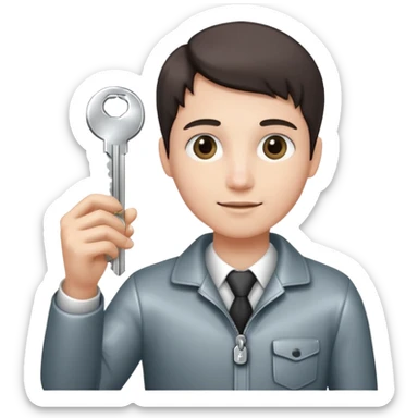 person holding a house key sticker
