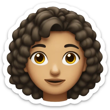 una chica durmiendo con pelo rizado negro sticker