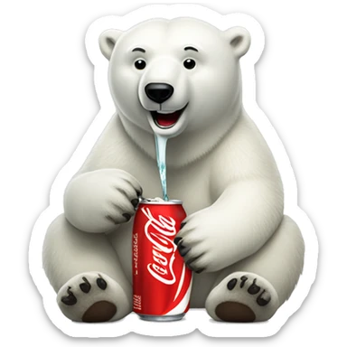 polar bear drinking coca cola sticker