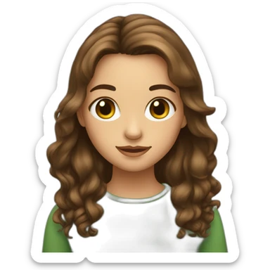 Fille au cheveux bruns et au yeux verts sticker