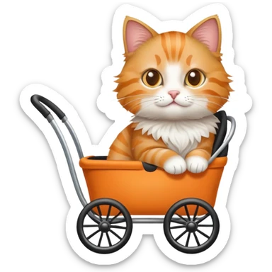 Cat in a stroller sticker