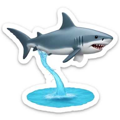 Shark doing a backflip sticker
