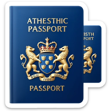 aesthetic british passport in the style of apple emoji sticker