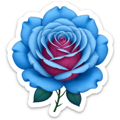 rose shape flower, no stem, now make it a vibrant blue color sticker