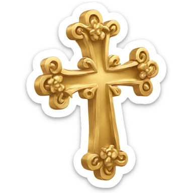 Frilly gold cross sticker