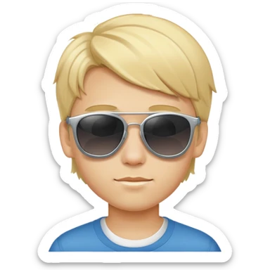 Blonde boy with cool sunglasses sticker