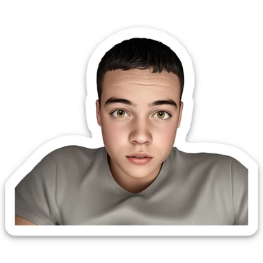 realistic portrait of a boy sticker