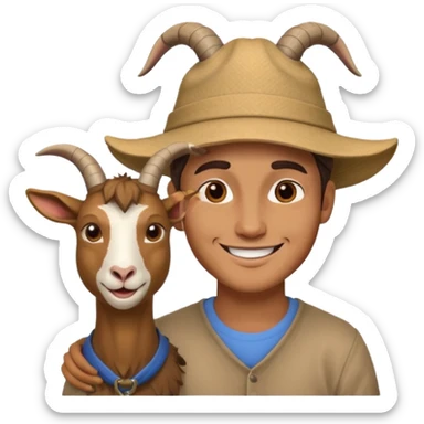 The chill guy meme but his head is a goat sticker