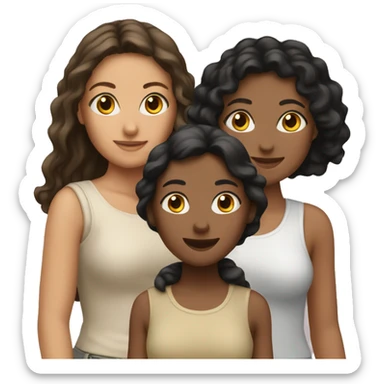 Three female friends one Hispanic two black  sticker