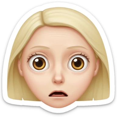 a frightened person sticker