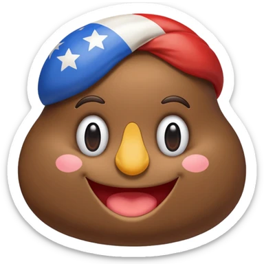 Smiling poo with the french flag colours sticker