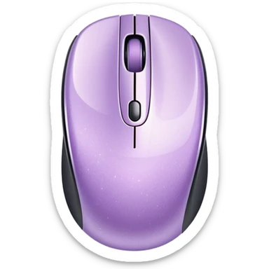 Realistic glitter pastel purple computer mouse sticker