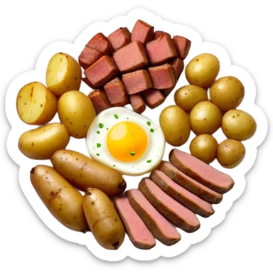 Food, meat and potatoes sticker