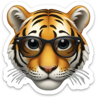 smirking tiger wearing sunglasses sticker