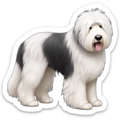 Dog old english sheepdog full-height sticker