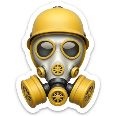 Skeleton wearing a gas mask sticker