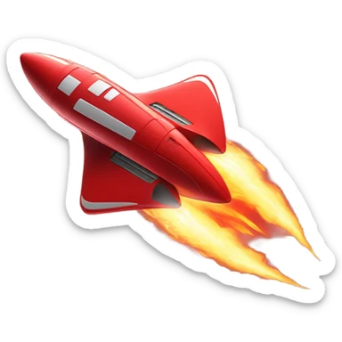 red spaceship lift off sticker