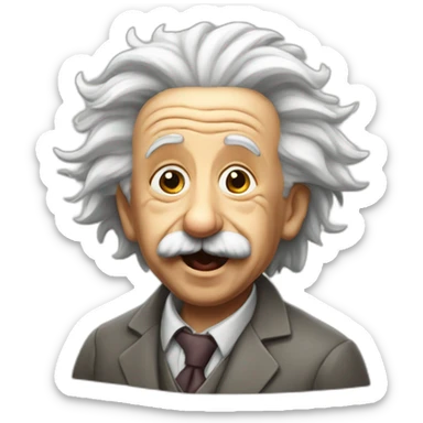 einstein con la lengua afuera sticker