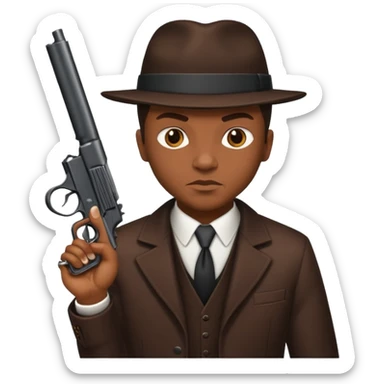 African American gangster terrorist with a gun sticker