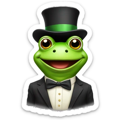 happyfrog with silly hat and bowtie sticker