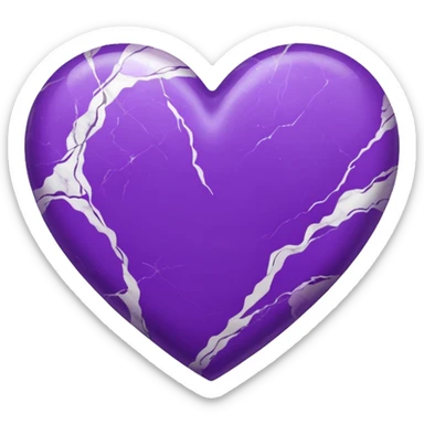 purple heart with a marble texture sticker