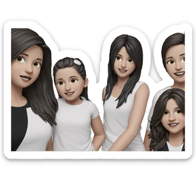 girls in white and black sticker