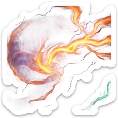 a hurricane mixed with a lightning storm mixed with a firestorm mixed with a geomagnetic storm sticker