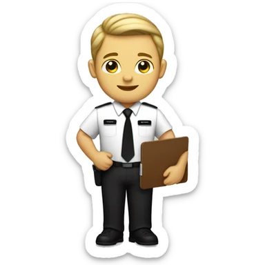 mormon missionary with black nametag with a clipboard on hand  sticker