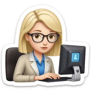 it-specialist-with-computer-and-code-female sticker