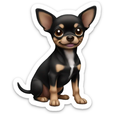 Brown black chihuahua puppu sticker
