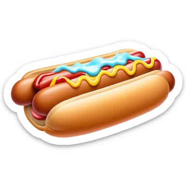 Melting neon ice cream hot dog  sticker