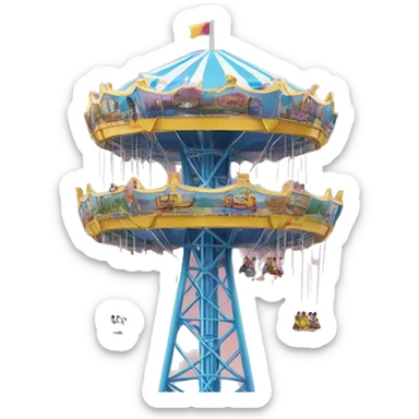 Amusement park drop tower sticker