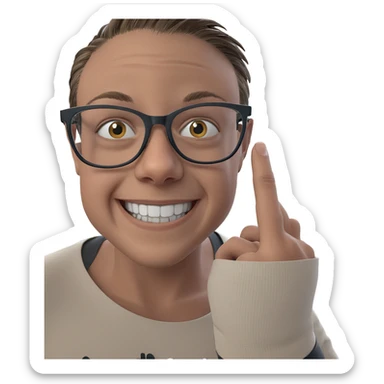 smiling boy with glasses sticker