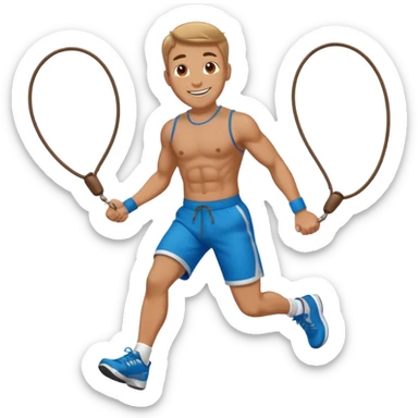 man doing jumping rope sticker