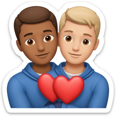 Hearts with two men sticker