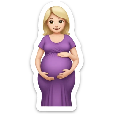 heavily pregnant woman with extremely huge overdue belly sticker