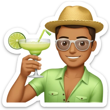 Cool guy drinking margarita sticker