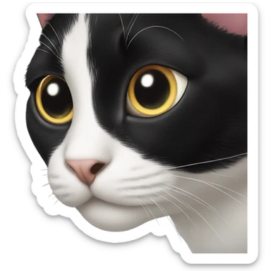 black cat with big eyes sticker