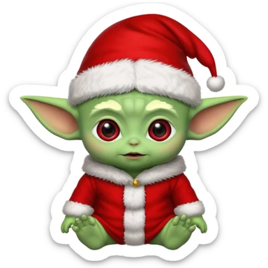baby yoda santa hat sticker