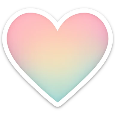 heart with a soft pastel ombre, clean digital illustration sticker
