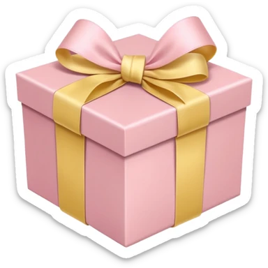 Gift box with ribbon in soft pink, beige and yellow pastel colors sticker