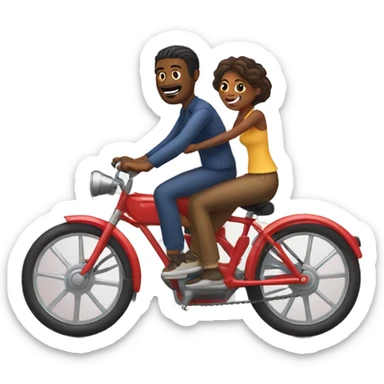 Couple riding bikes sticker
