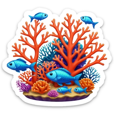A colorful coral piece surrounded by tiny fish.


























































 sticker