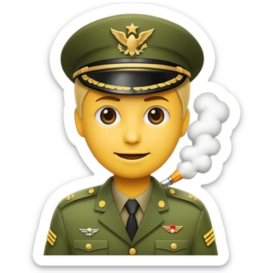 high quality emoji style factory in military green color, no smoke, modern and sleek design, visually appealing sticker